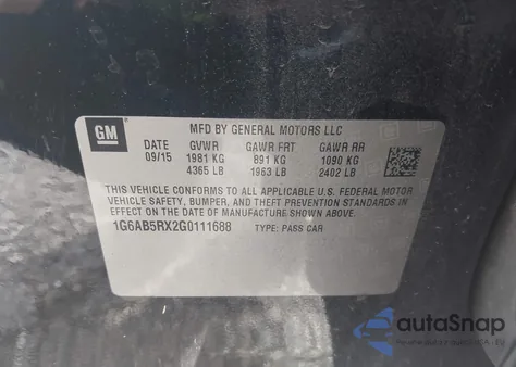 2016 Cadillac Ats Luxury Collection из США, поврежденный, VIN 1G6AB5RX2G0111688